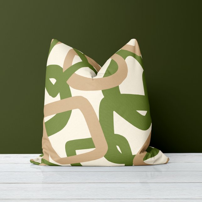Square Tangle Olive Green Cushion (Creator Uploaded)