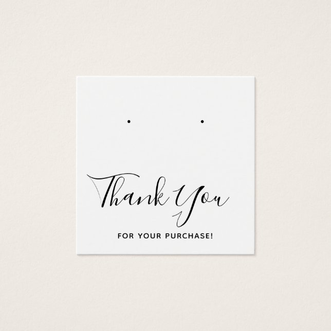 Square Thank You Earring Display Card (Front)