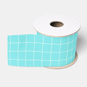 Square Tile Like Check Pattern Grosgrain Ribbon