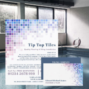 Square Tiles, Floorer, Tile Installer Business Card