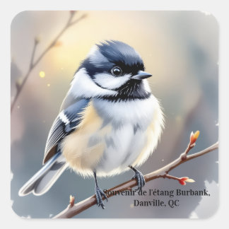 Square Titmouse Bird Sticker – Nature Sticker