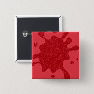 Square Tomato-Red Splatter Button – Customisable