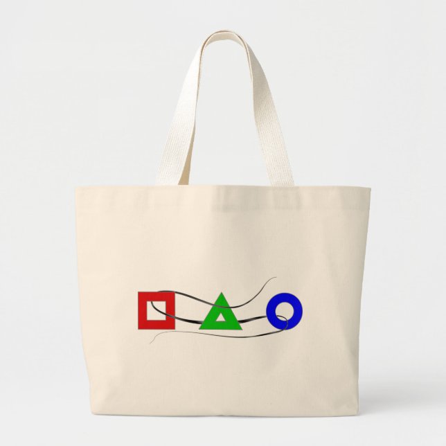 Square Triangle Circle Large Tote Bag (Front)