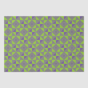 Square Triangle Geometric Green Purple Pattern Tissue Paper