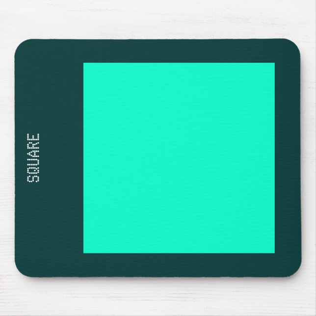 Square - Turquoise and Dk Green Mouse Pad (Front)