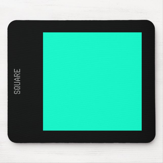 Square - Turquoise and White Mouse Pad (Front)
