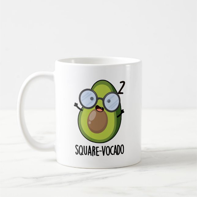 Square-vocado Funny Avocado Pun  Coffee Mug (Left)