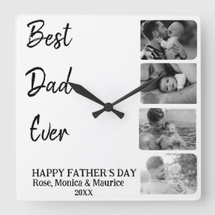 Square wall clock, personalized, father's day. square wall clock