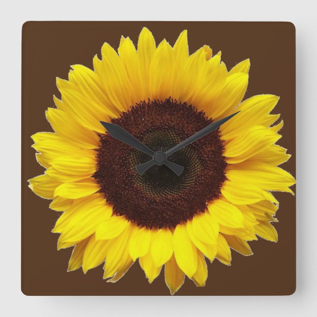 Square Wall Clock/Sunflower Square Wall Clock (Front)