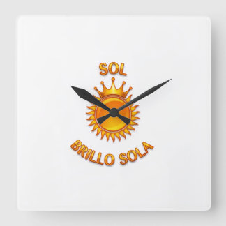 Square Wall Clock with Sun Logo Shine Sun Solo |