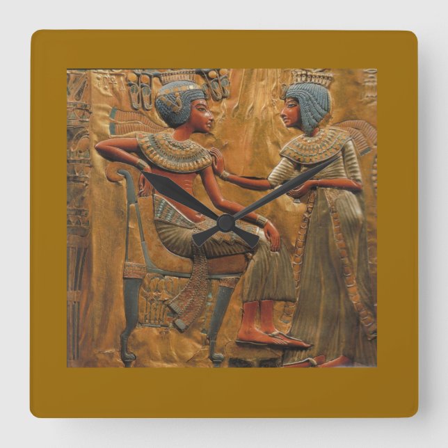 Square wallclock with Egyptian Scene (Front)