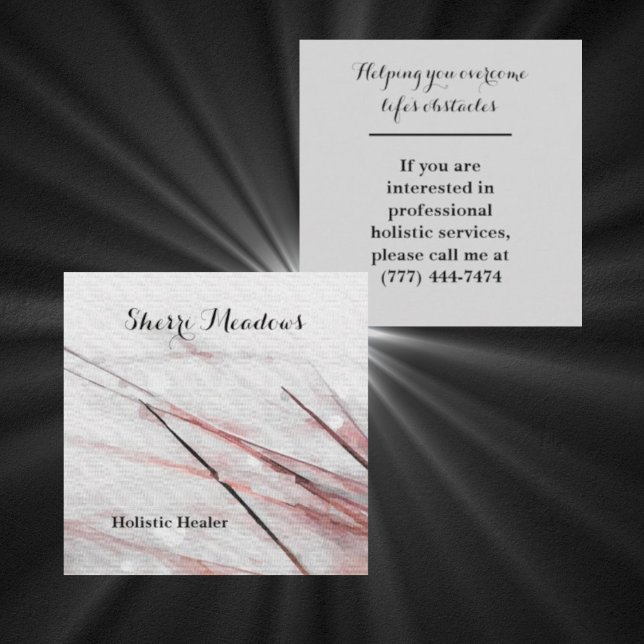 Square Watercolor Healing Arts Business Card (Creator Uploaded)
