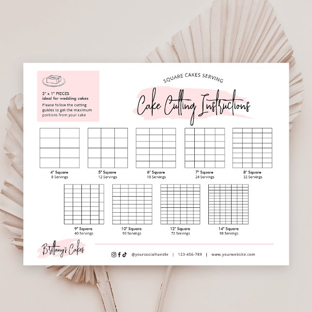 Square Wedding Cake Cutting Guides Blush Pink Logo (Creator Uploaded)