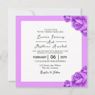 Square Wedding Invitation Card Vector