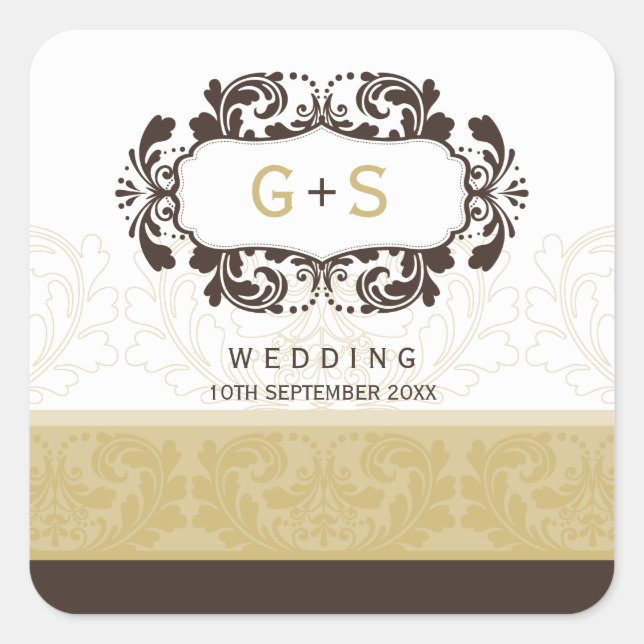 SQUARE WEDDING LABEL :: luxe 5 A (Front)