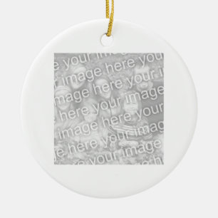 Square White Bordered Photos Ceramic Ornament