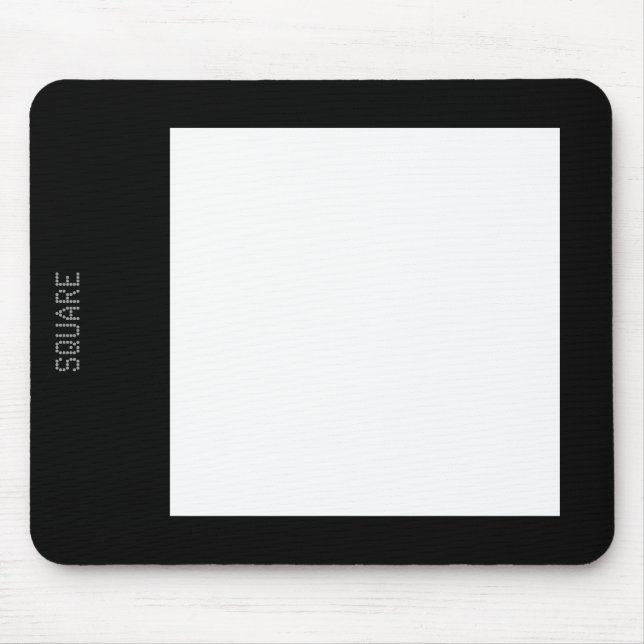 Square - White on Black Mouse Pad (Front)