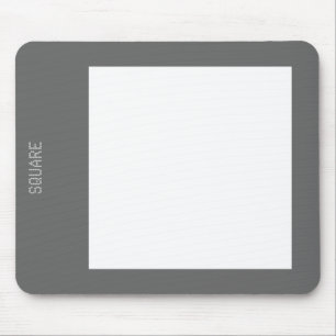Square - White on Grey Mouse Pad