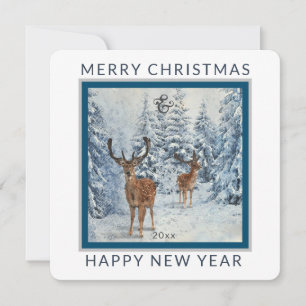 Square Winter Forest w/Deer   Christmas  Holiday