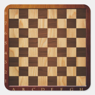 Square Wooden Chess set Stickers