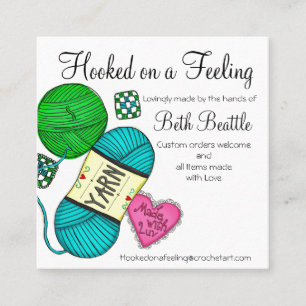 Square yarn/Crochet/Knitting Business Cards