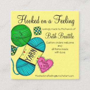 Square yarn/Crochet/Knitting Business Cards