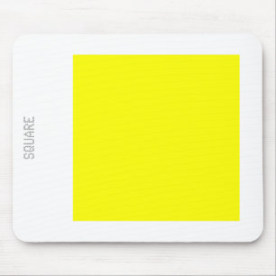 Square - Yellow on White Mouse Pad