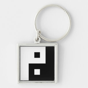 Square Yin Yang Key Ring