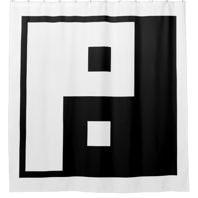 Square Yin Yang Shower Curtain (Front)