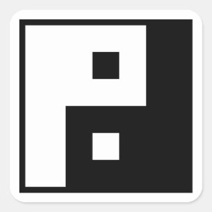 Square Yin Yang Sticker