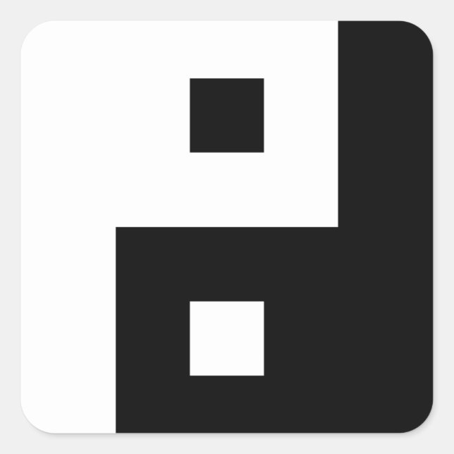 Square Yin Yang Sticker (Front)
