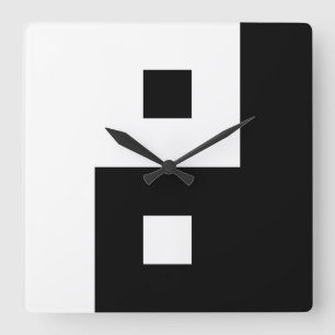 Square Yin Yang Wall Clock