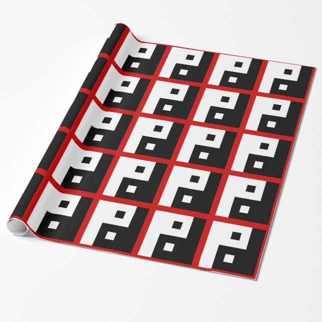 Square Yin Yang Wrapping Paper (Unrolled)