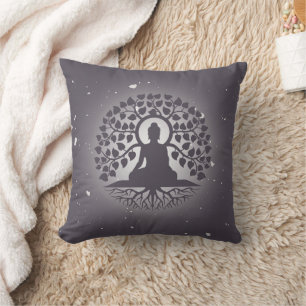 Square Yoga Throw Pillow