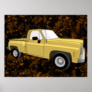 Squarebody, pick-up, GMC, Chevy C10, picture Poster