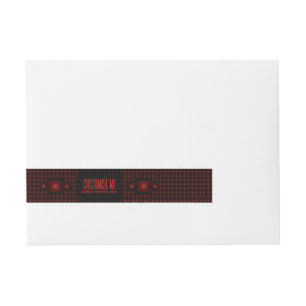 Squareception (Square Pattern) Red Wraparound Address Label