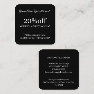 Squared 2.5" x 2.5" discount card