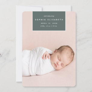 Squared Away   Vertical Photo Birth Announcement