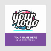 Squared Cool Employee Pin Name Tag Magnetic Logo