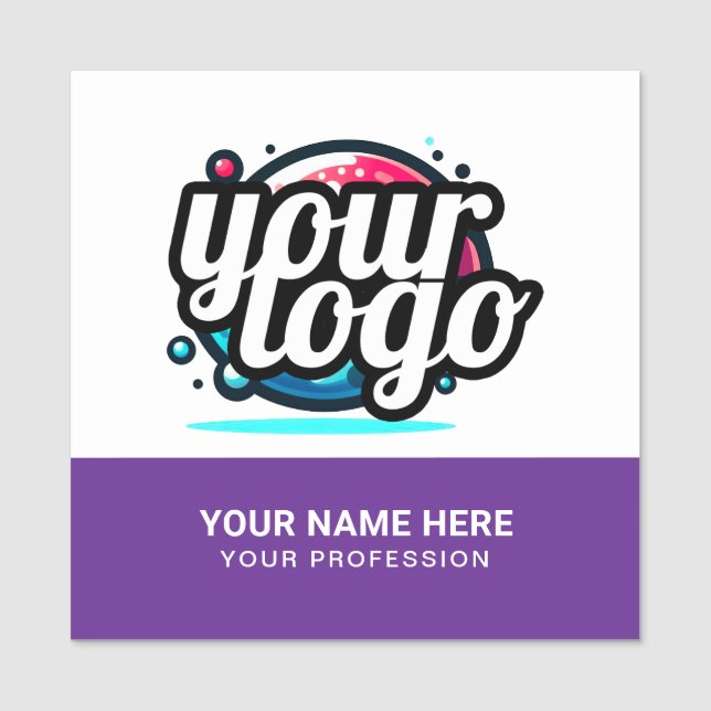 Squared Cool Employee Pin Name Tag Magnetic Logo (Front)