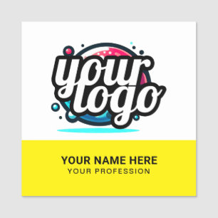 Squared Cool Employee Pin Name Tag Magnetic Logo
