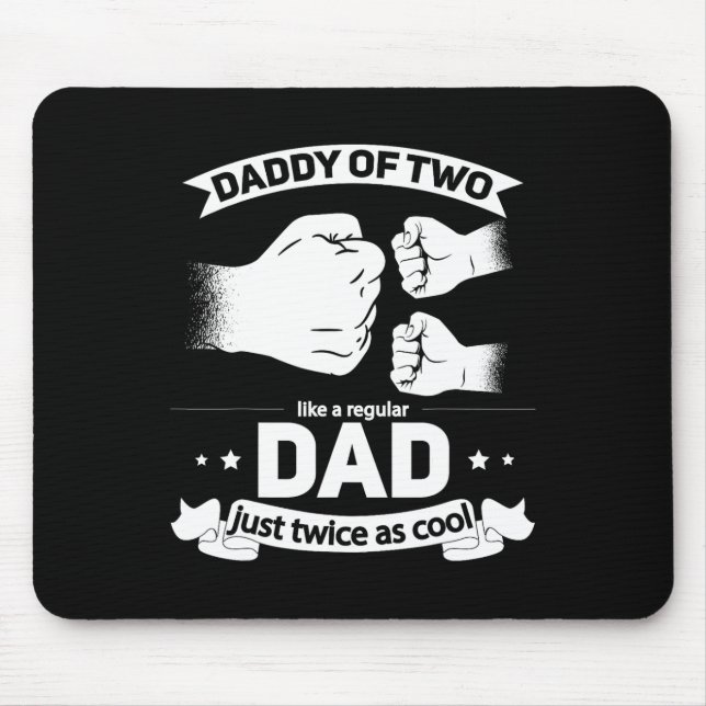 Squared Fathers Day Dad Of Two Cool Daddy Of 2  Mouse Pad (Front)