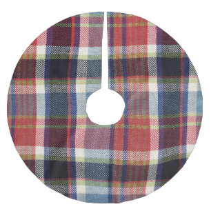 Squared Textile Texture Background. Brushed Polyester Tree Skirt