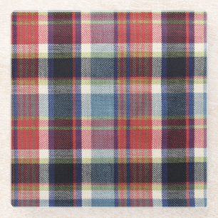 Squared Textile Texture Background. Glass Coaster