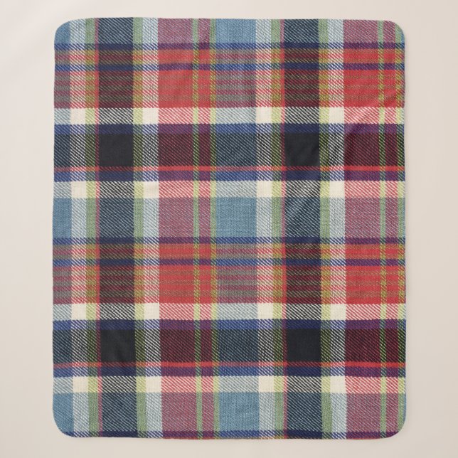 Squared Textile Texture Background. Sherpa Blanket (Front)