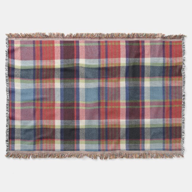 Squared Textile Texture Background. Throw Blanket (Front)