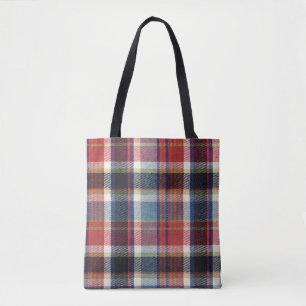 Squared Textile Texture Background. Tote Bag