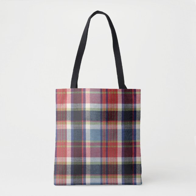 Squared Textile Texture Background. Tote Bag (Front)