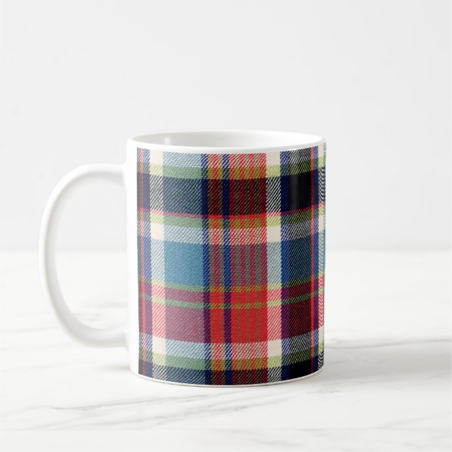 squared textile texture  coffee mug (Left)