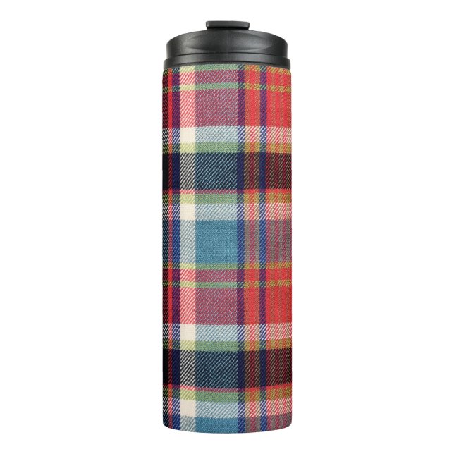 squared textile texture  thermal tumbler (Front)